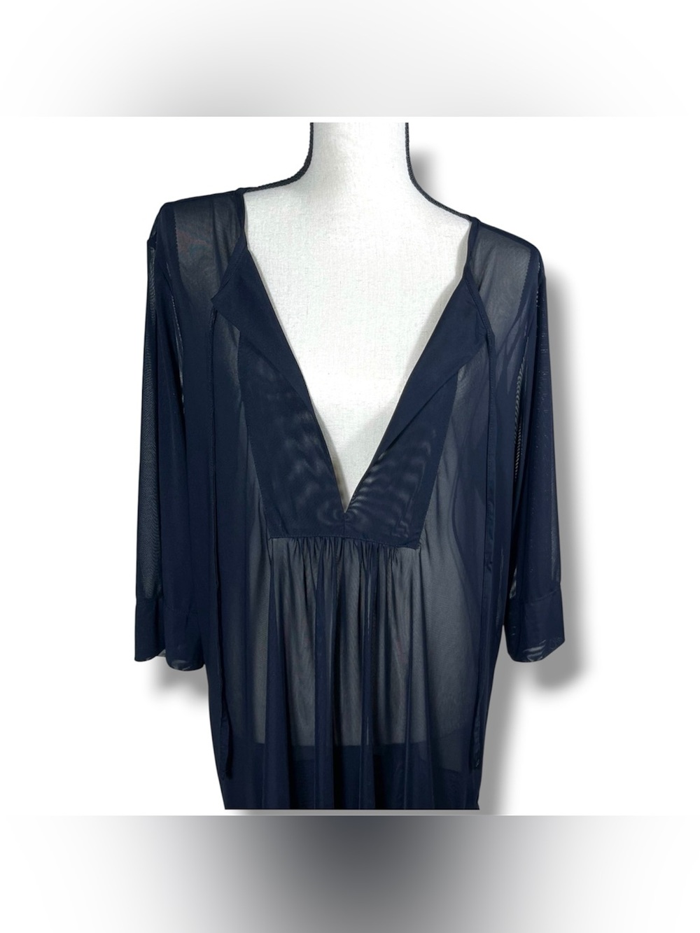 Tommy Bahama Sheer Black Swim Cover Up Mesh Tunic Beach Resortwear, M